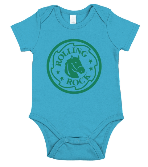 Rolling Rock Extra Pale Horsehead Ring Logo T-Shirt Short Sleeve Baby One-Piece