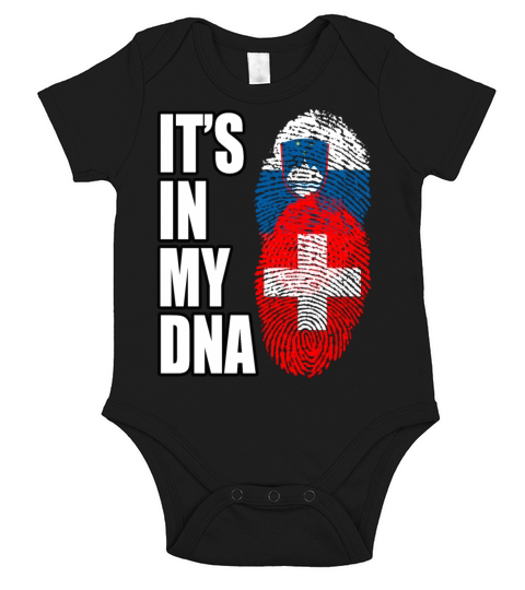 Slovenian And Switzerland Vintage Heritage DNA Fla Short Sleeve Baby One-Piece