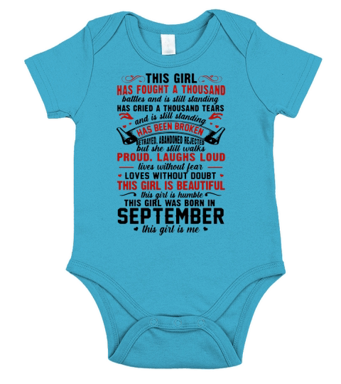 This girl has fought a thousand battles was born in September Short Sleeve Baby One-Piece