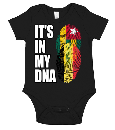 Togolese And Belgian Mix Heritage DNA Flag Short Sleeve Baby One-Piece