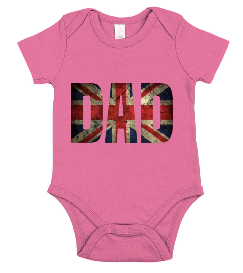 UK Flag Dad T-Shirt Vintage Retro Happy Father Day Short Sleeve Baby One-Piece