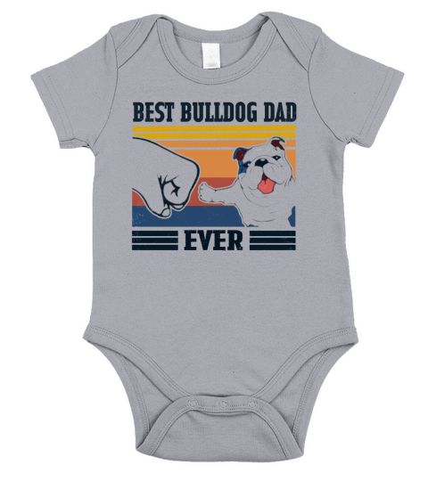 Vintage Best Bulldog Dad Ever Short Sleeve Baby One-Piece