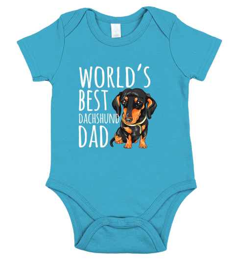 Worlds Best Dachshund Dad Short Sleeve Baby One-Piece