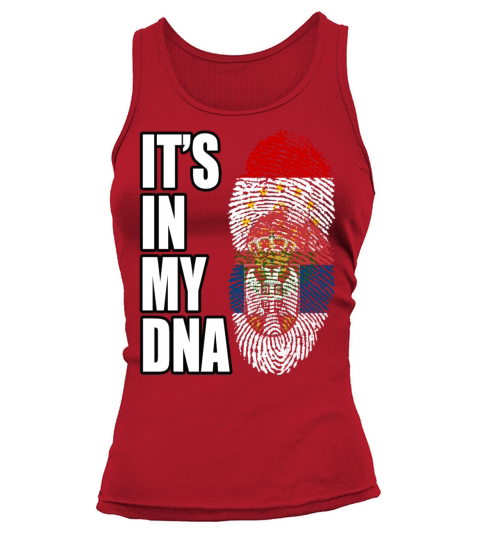 Tajikistani And Serbian Vintage Heritage DNA Flag Tank top Woman