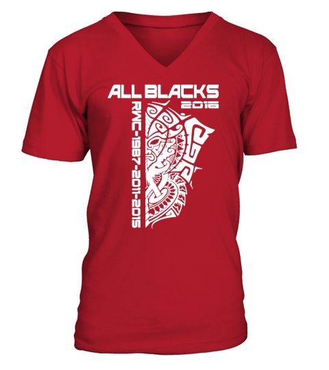 All Blacks Nz Rugby World Championship 2016 T-Shirt V-Neck T-shirt