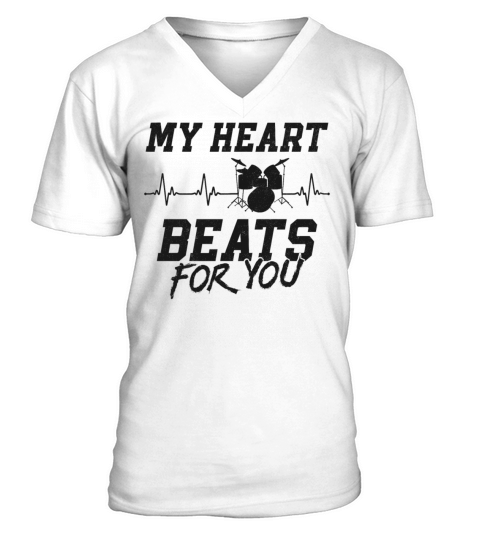 Drummer Drum Set Vintage Heart My V-Neck T-shirt