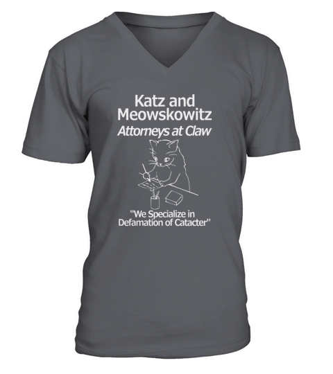 Funny Lawyer T-shirt for Cat Lovers and Attorneys V-Neck T-shirt