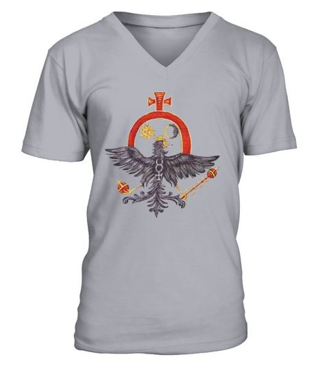 Medieval Alchemical Grey Eagle V-Neck T-shirt