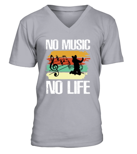 Musician Rockn Roll Guitar Hard Rock V-Neck T-shirt