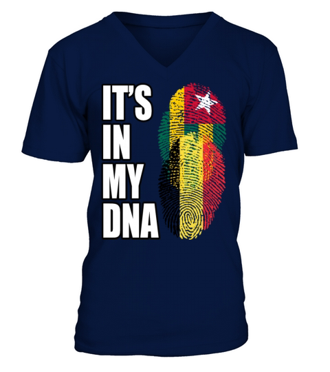 Togolese And Belgian Mix Heritage DNA Flag V-Neck T-shirt