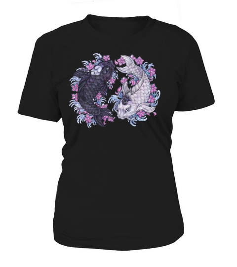 Yin Yang Koi Fish with sakura flowers Women's T-Shirt