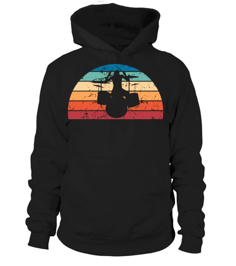 Retro Drumming Sunset Vintage Drummer Sunrise Hoodie Unisex