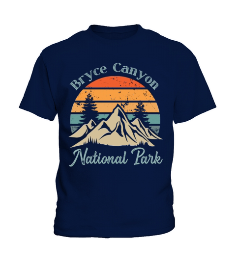 Bryce Canyon National Park Retro Vintage Mountain Kids T-Shirt