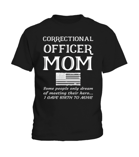 Proud Correctional Officer Mom Penal Mother American Flag shirt Kids T-Shirt