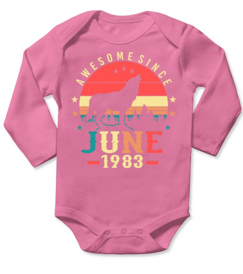 1983 In June Birthday Greeting Long Sleeve Baby One-Piece