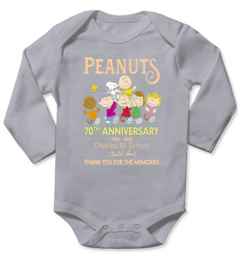 70th anniversary Peanuts Charles M Schulz thank you for memories shirt Long Sleeve Baby One-Piece