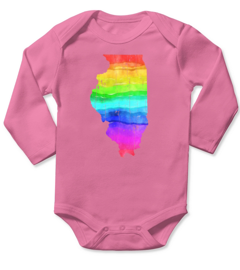 America State Of Illinois Gay Pride LGBT Pride Long Sleeve Baby One-Piece
