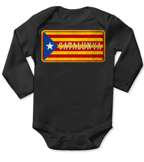 Catalonia Vintage Sign Long Sleeve Baby One-Piece