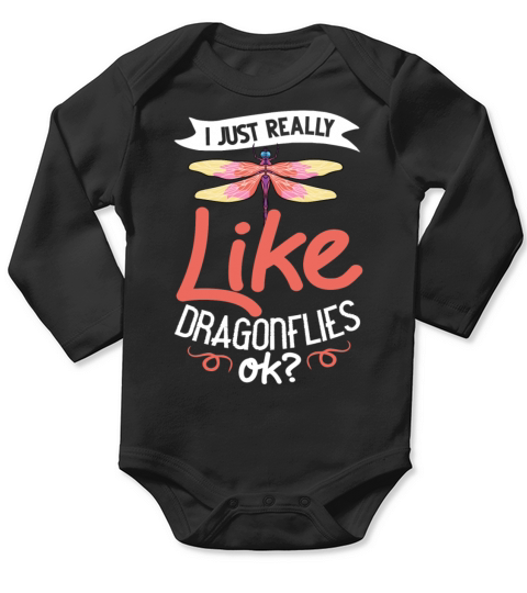 Dragonflies Flying Insect Quotes Entomologist Long Sleeve Baby One-Piece