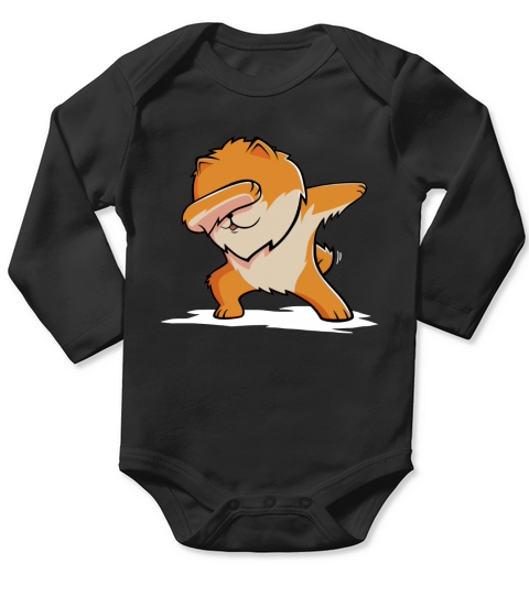 Funny Dabbing Pomeranian Shirt Long Sleeve Baby One-Piece