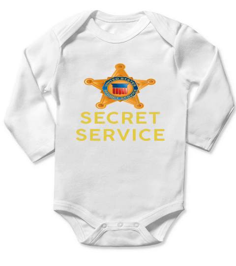 OFFICIAL SECRET SERVICE  DOUBLE SIDED Long Sleeve Baby One-Piece