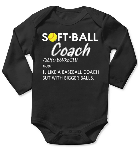 Softball Coach Definition Long Sleeve Baby One-Piece