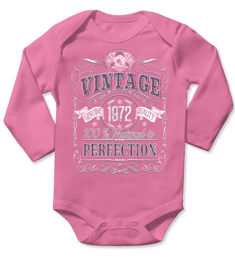 Vinage 1972 birthday year of birth 1972 gift Long Sleeve Baby One-Piece