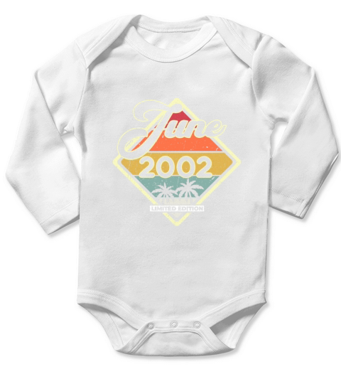 Vintage 20th Birthday June 2002 Sports Gift Long Sleeve Baby One-Piece