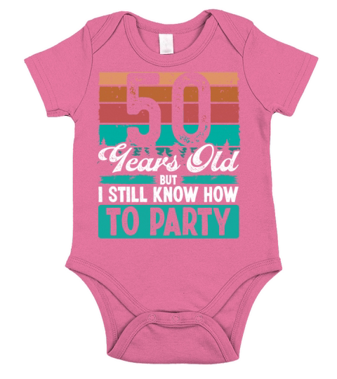 50 Years Old Birthday Idea Retro 50th Birthday Short Sleeve Baby One-Piece