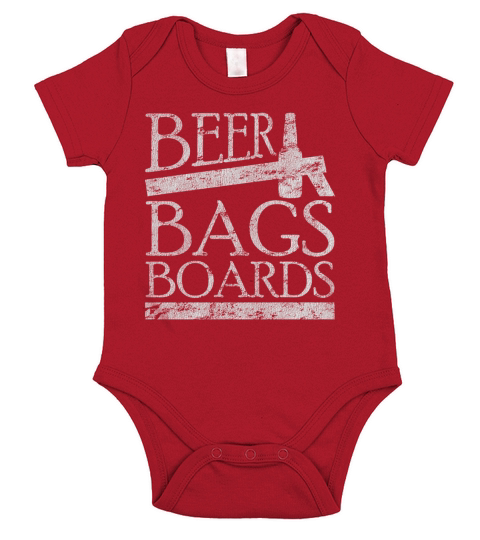 Beer Bags Boards Funny Cornhole T-Shirt Short Sleeve Baby One-Piece