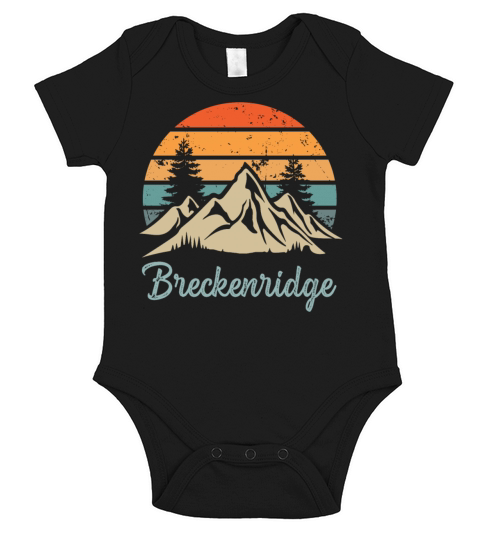 Breckenridge Retro Vintage Mountain Sunset Outdoor Short Sleeve Baby One-Piece
