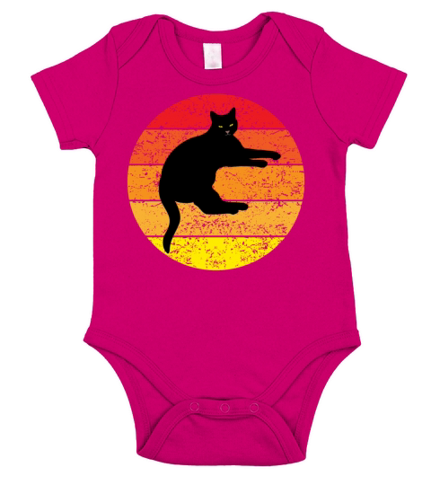 Evil Looking Cat Funny Cat Lovers Retro Gift Idea Short Sleeve Baby One-Piece