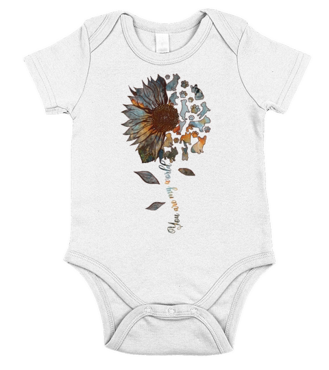 Frenchie Sunflower You Are My World Dog Lovers Short Sleeve Baby One-Piece
