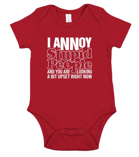 I Annoy Stupid People Mens Funny Offensive Slogan Short Sleeve Baby One-Piece