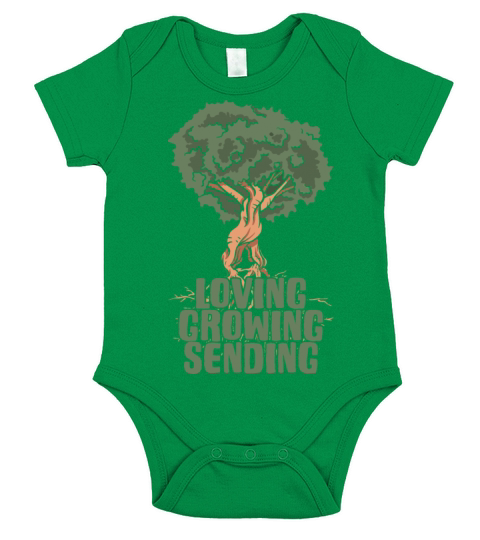 Loving Growing Sending Motivational Tree Short Sleeve Baby One-Piece