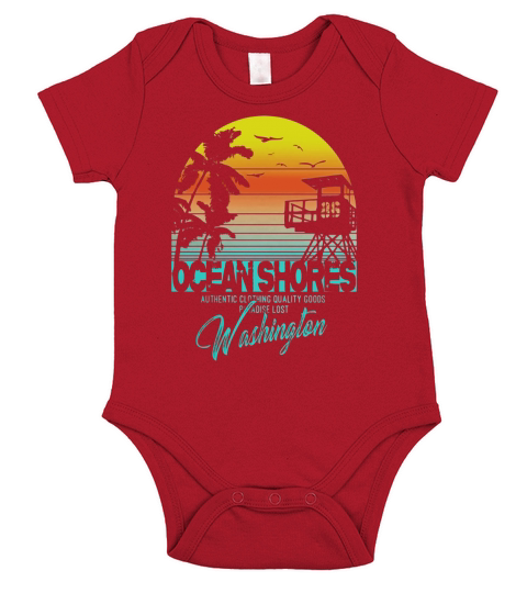 ocean shores washington beach shirt Short Sleeve Baby One-Piece