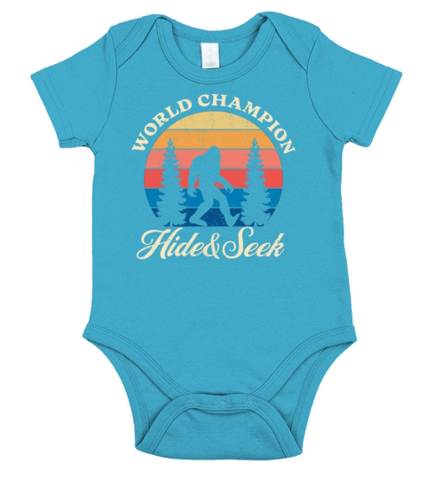Vintage Bigfoot hide and seek champion Short Sleeve Baby One-Piece