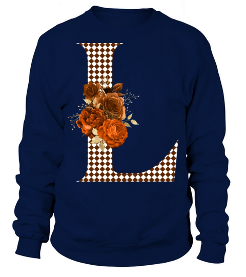 Harlequin Brown Floral Monogram Letter L Sweatshirt Unisex