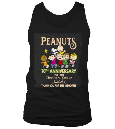 70th anniversary Peanuts Charles M Schulz thank you for memories shirt Tank Top Unisex