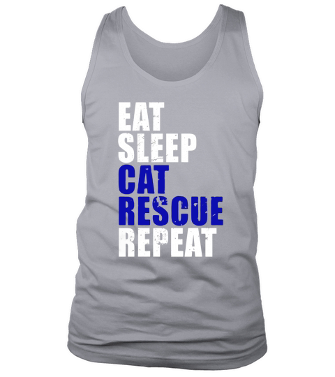 Eat Sleep Cat Rescue Repeat Funny Cute Cat Lover Parent Mom Tank Top Unisex