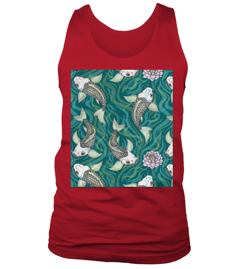 Koi Fish Carp Fish Lotus Bedding Sets (Duvet Cover + Bed Sheet + 2 Pillowcases) Bpl020594 Tank Top Unisex