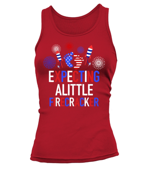 4th of July Pregnancy Announcement Matching Tank top Woman