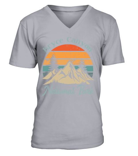 Bryce Canyon National Park Retro Vintage Mountain V-Neck T-shirt