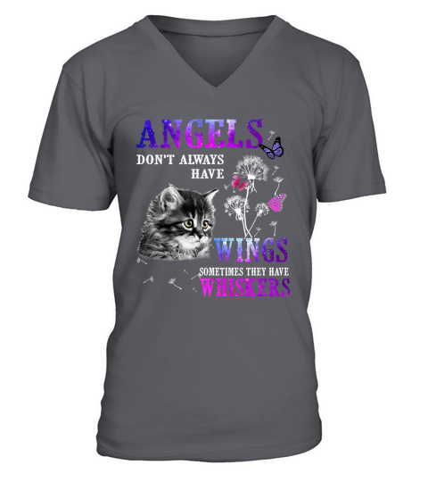 Cat angels don’t always have wings sometimes they have whiskers V-Neck T-shirt