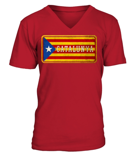 Catalonia Vintage Sign V-Neck T-shirt