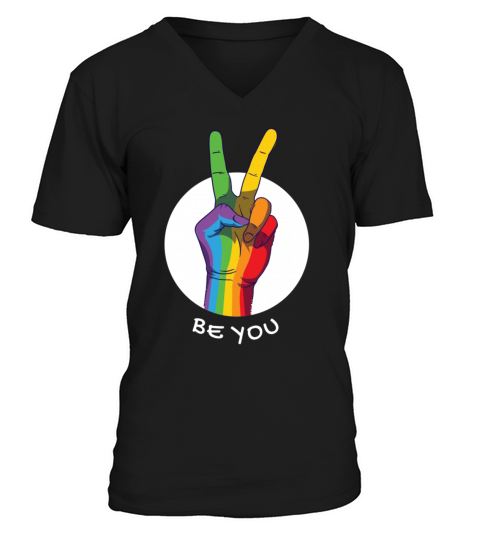 Its Ok to say Gay Pride Flag Quote LGBT V-Neck T-shirt