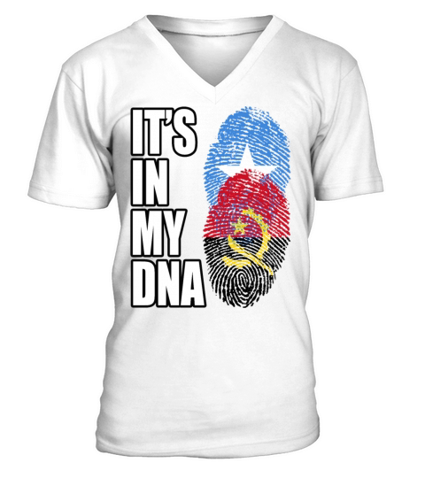 Somali And Angolan Vintage Heritage DNA Flag V-Neck T-shirt