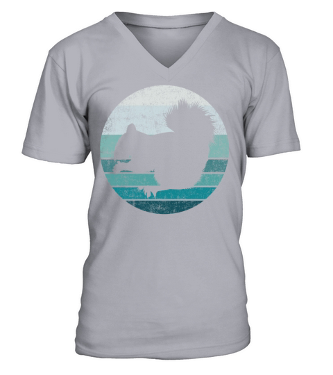 Squirrel Acorn Retro Vintage V-Neck T-shirt