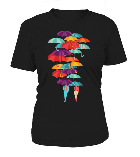 "Umbrellas" Illustration Graphic Art Design Women's T-Shirt