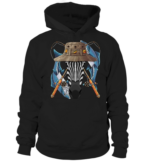 Fishing Zebra Outdoor Fisherman Animal Cute Fly Fi Hoodie Unisex